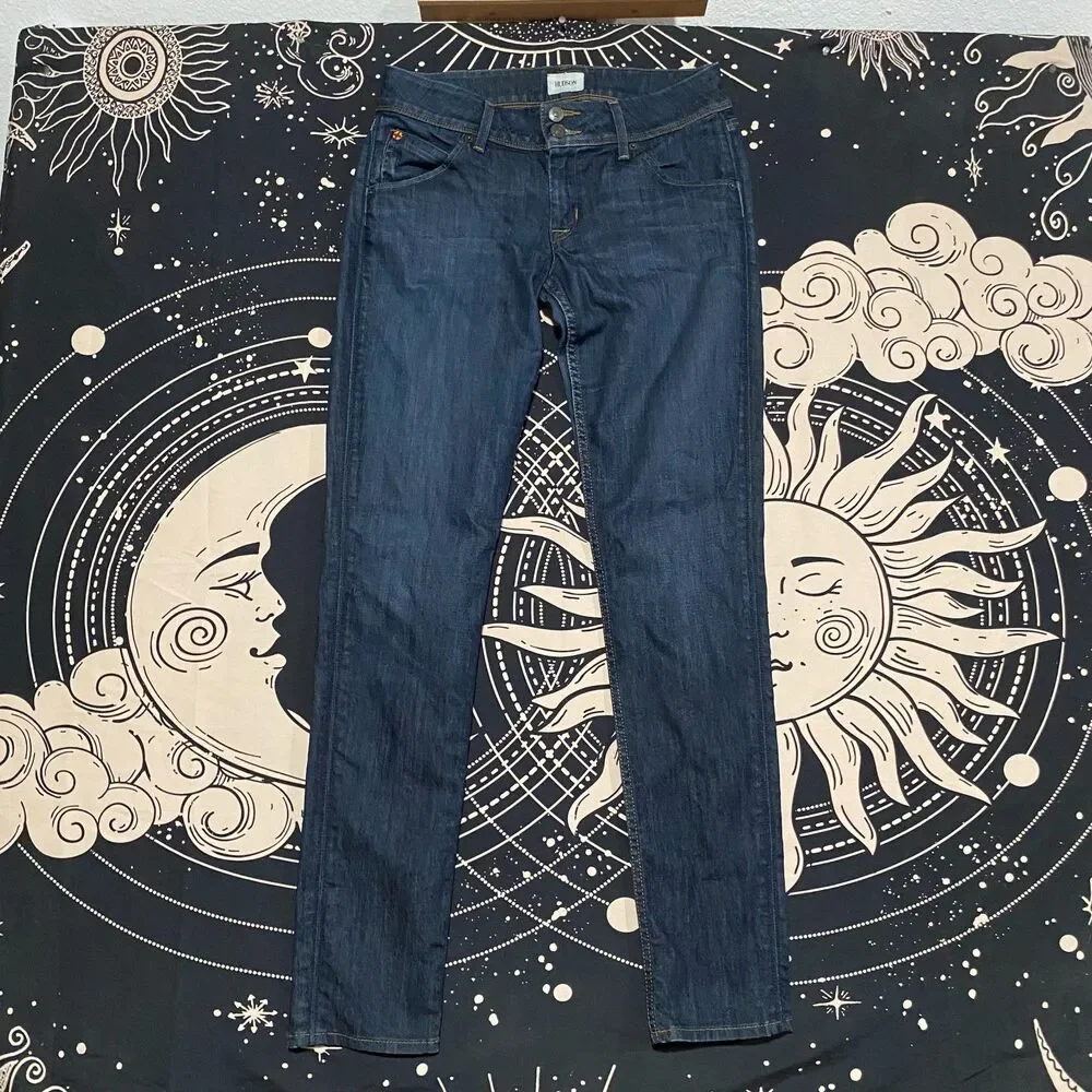 Hudson Collin Skinny Jeans Womens 28x31 Blue Cotton Denim Workwear Faded Stretch
